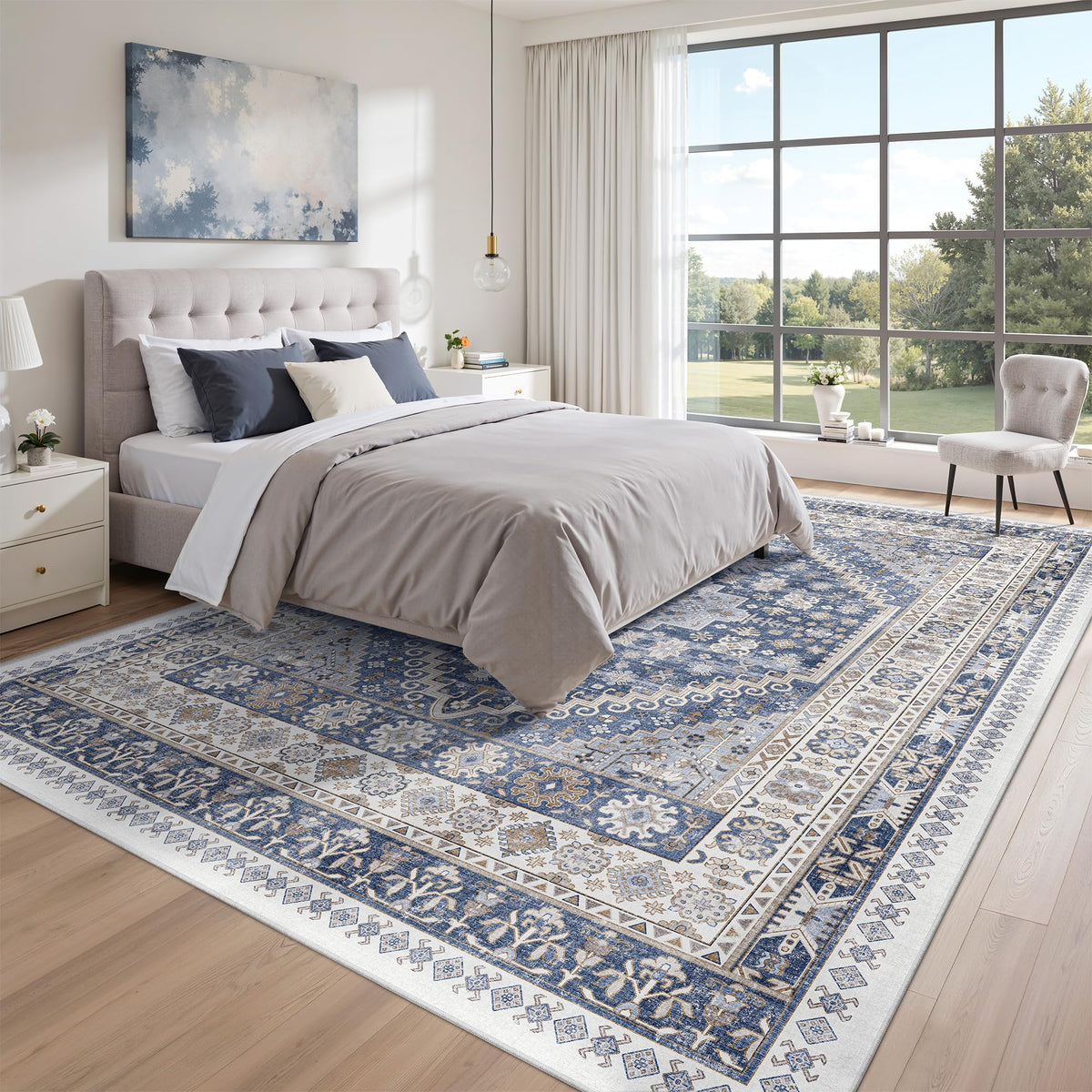 zesthome vintage-pattern 8x10 rug complements modern interiors