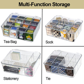 ZEXALOR clear lidded storage bin shows contents at a glance for quick planning.