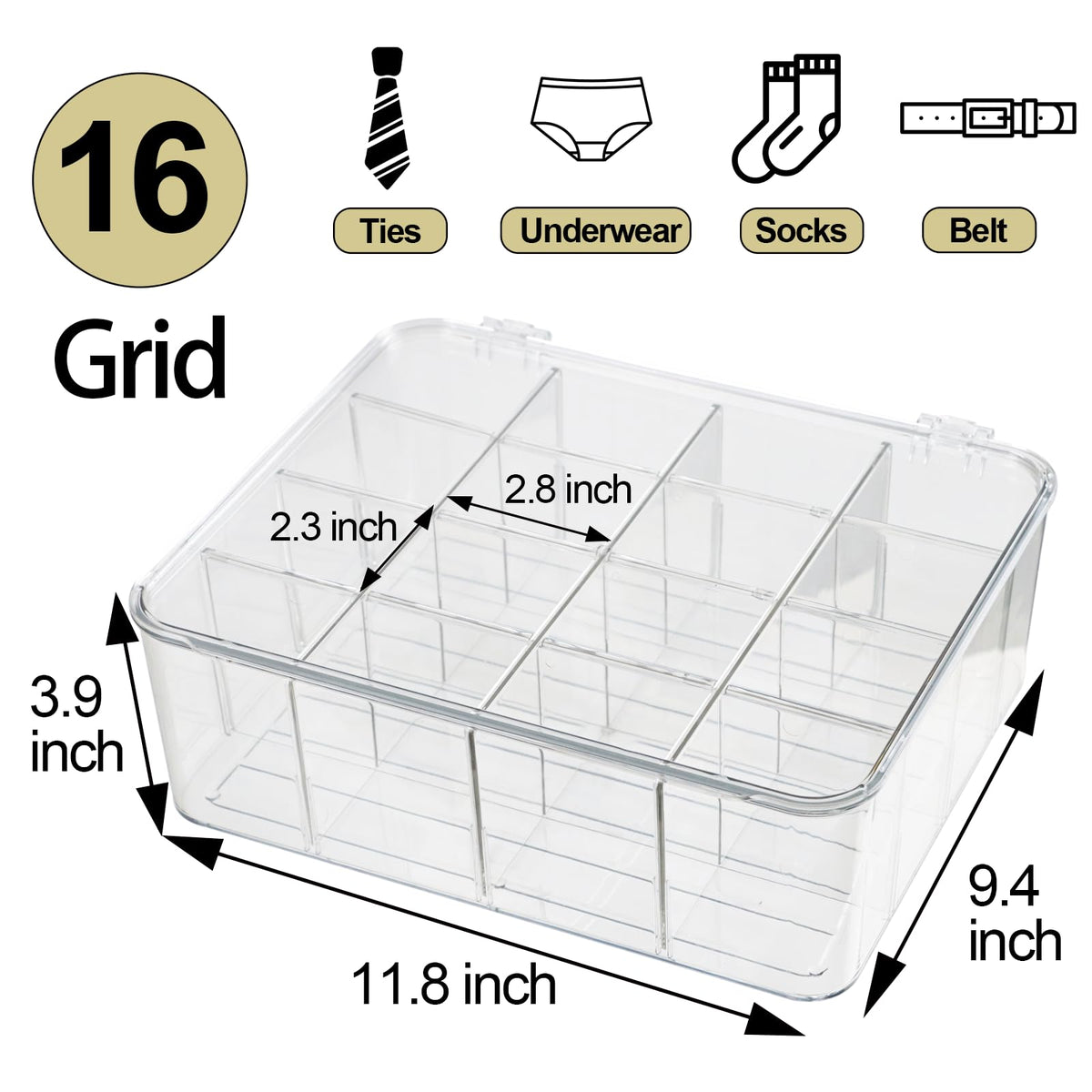 ZEXALOR removable dividers let you reconfigure compartments for larger items.