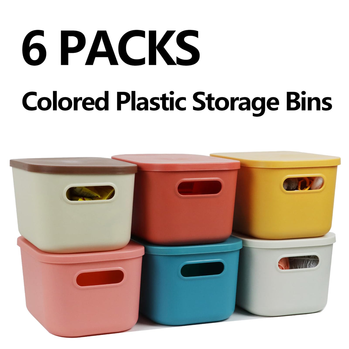 ZEXALOR stackable bin lids closed to keep contents dust-free and neat