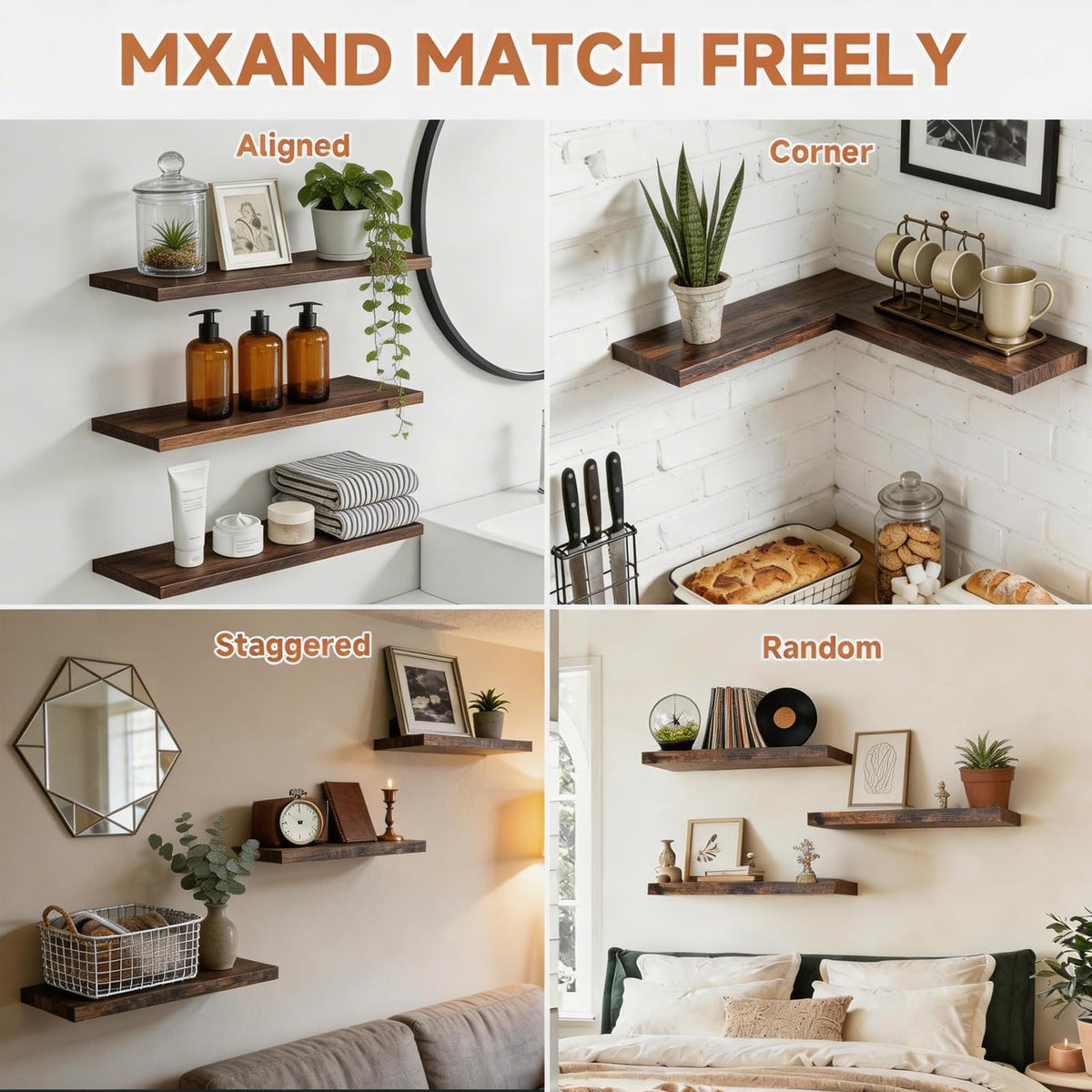 Zexigtau wall mounted shelves in a corner saving space