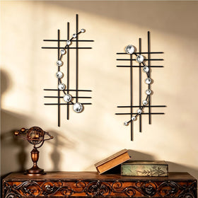 ZEXUIRU 2 Pcs abstract metal art with 16.5-inch panel adds modern flair to walls