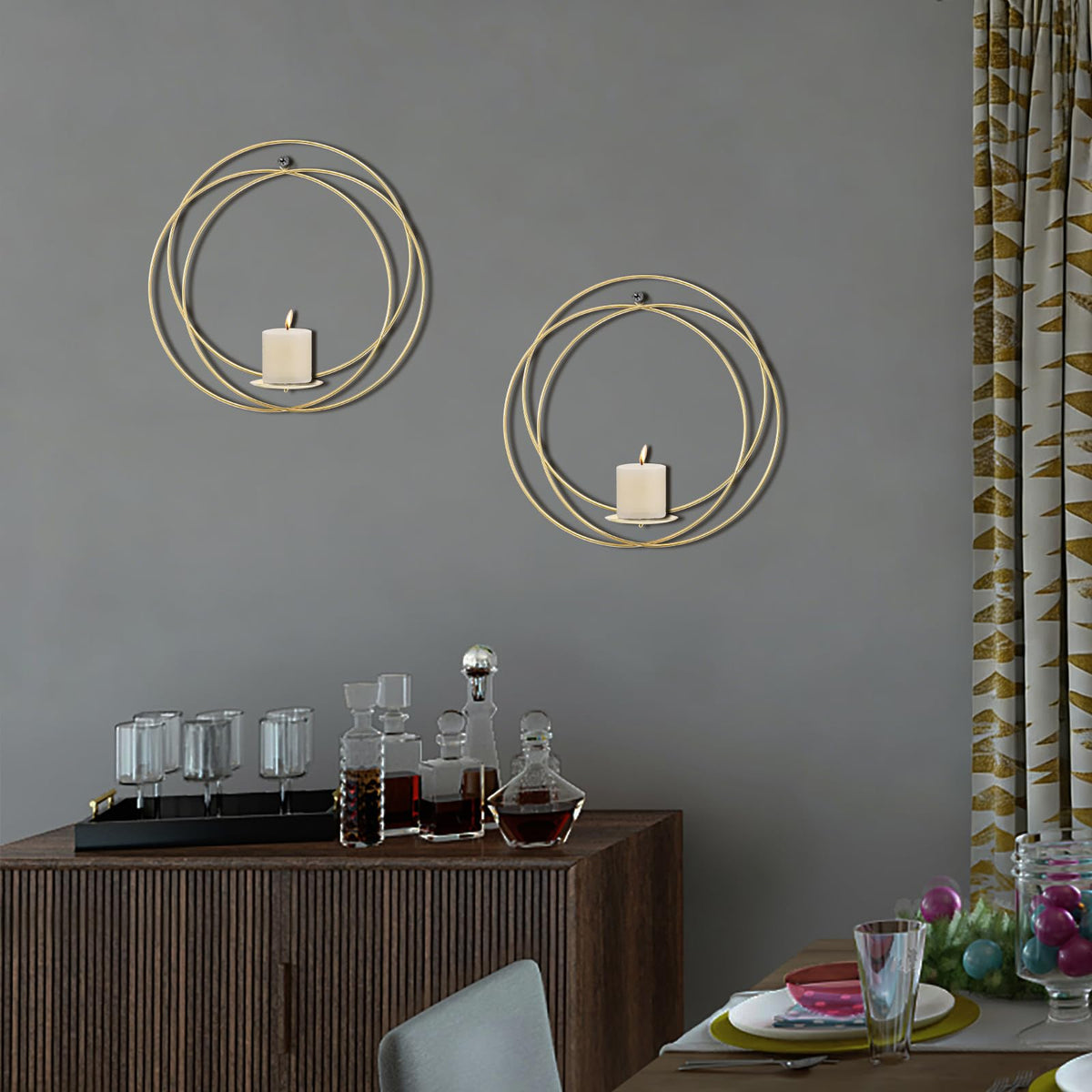 ZEXUIRU 2-set wall mount candle holder decor for versatile display