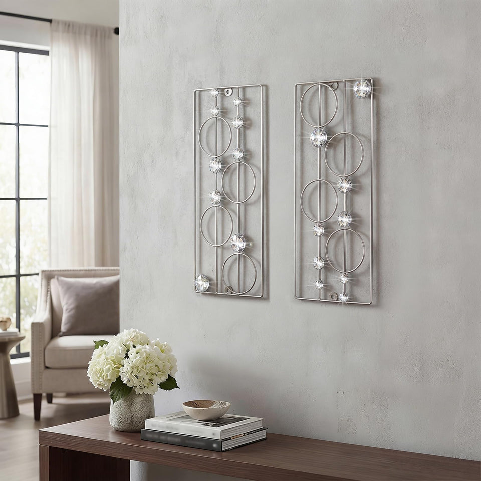 ZEXUIRU abstract metal art wall decor in silver adds modern flair to living spaces.