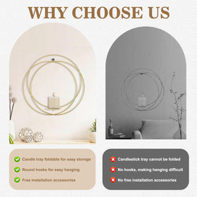 ZEXUIRU foldable tray sconce holding pillar or votive candles securely