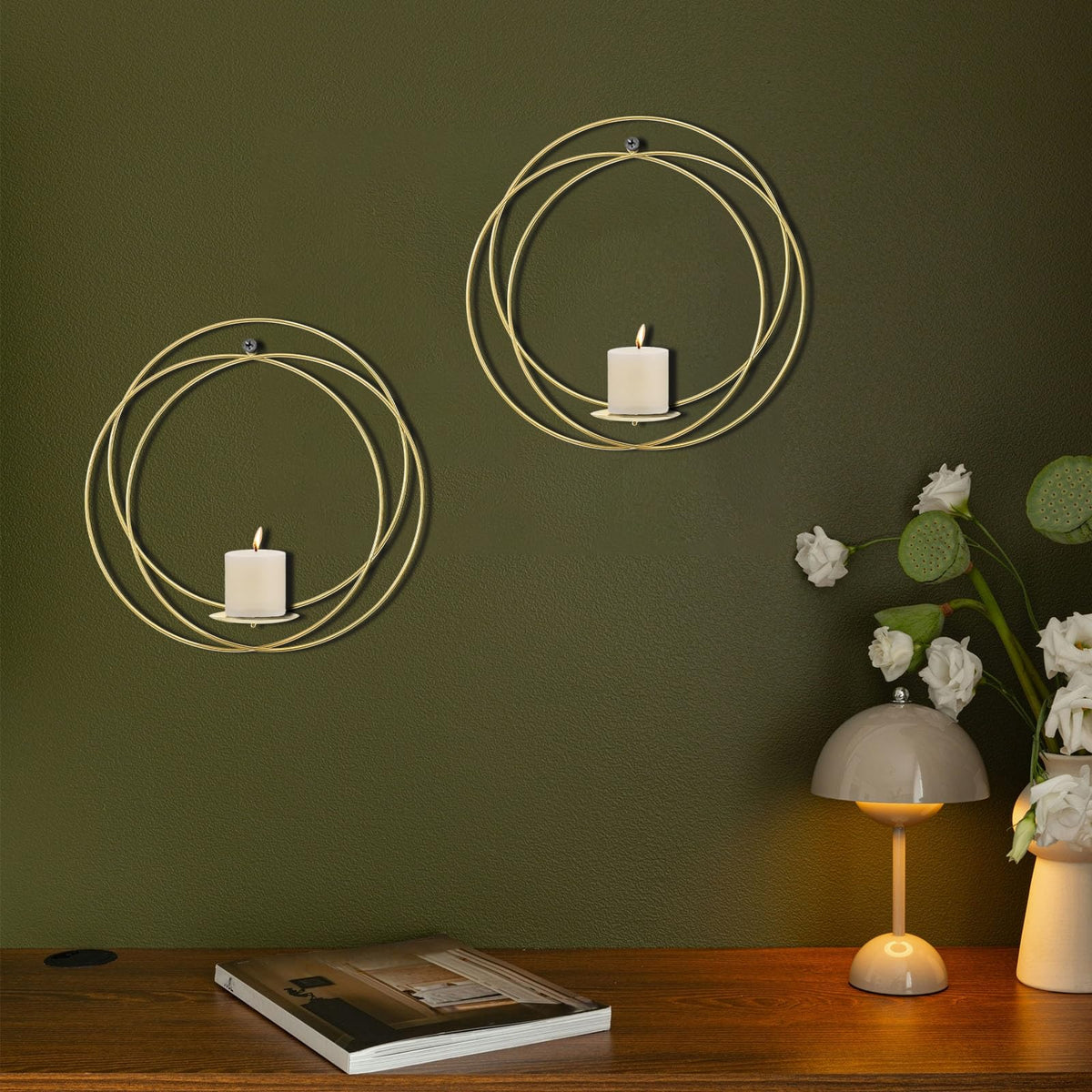 ZEXUIRU gold wall candle sconce ideal for living room and dining area lighting