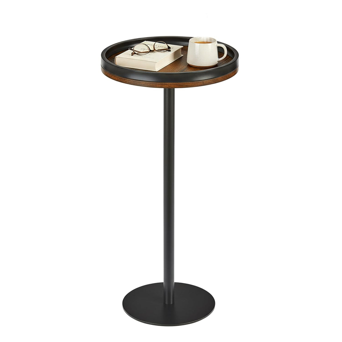 ZEXVIDA small round side table in full view, ideal for compact spaces and tight corners.