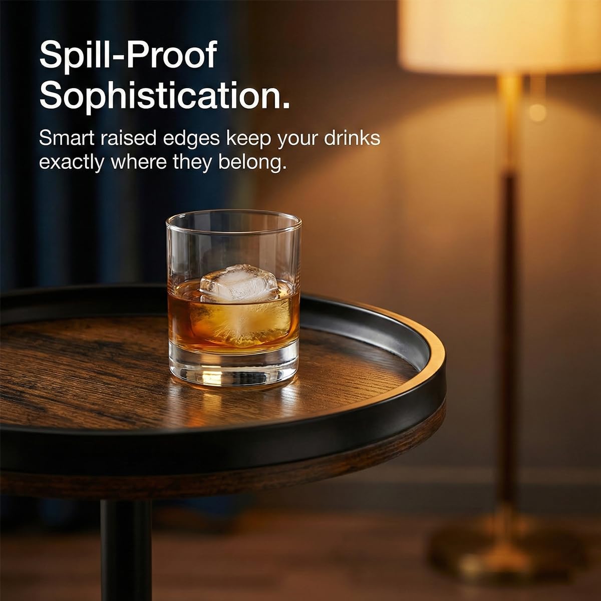 Walnut-tone wood finish on the table surface adds rustic charm.