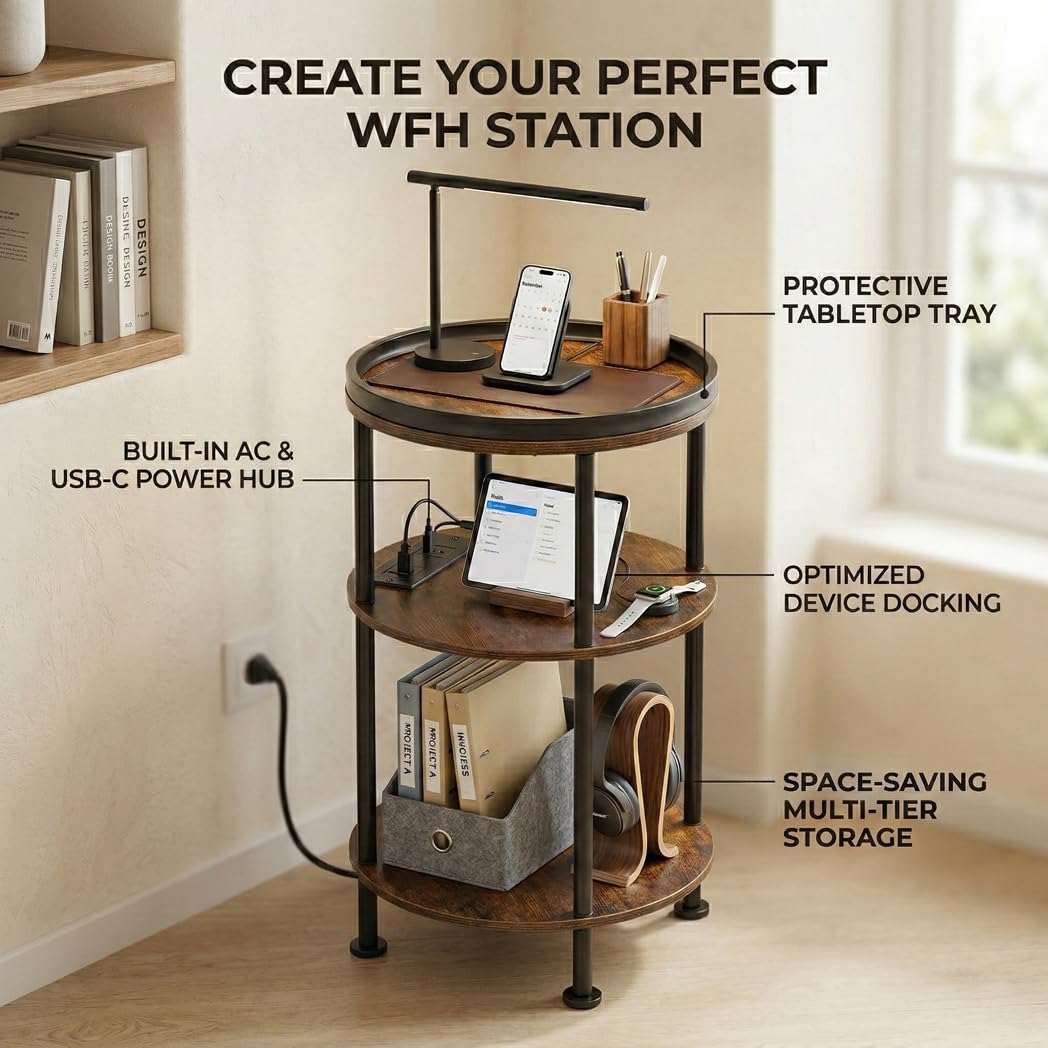 ZEXVIDA table with USB ports and outlets for devices