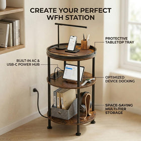 ZEXVIDA table with USB ports and outlets for devices