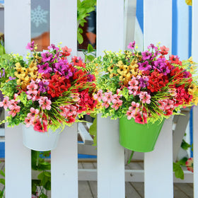 Zeyune colorful faux flowers elevate spring and holiday decorations.