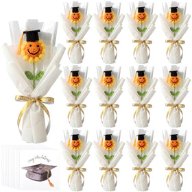 Zeyune graduation crochet sunflower bouquet kit—handmade keepsakes for lasting memories.