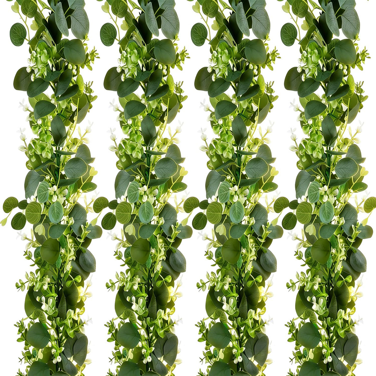 Zfaron artificial garland uses silk leaves for lasting greenery.