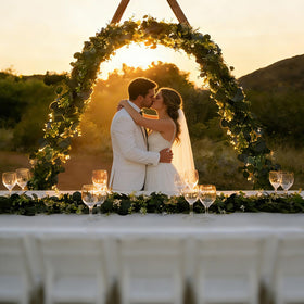 Zfaron four-pack garlands offer flexible arch and mantle styling.