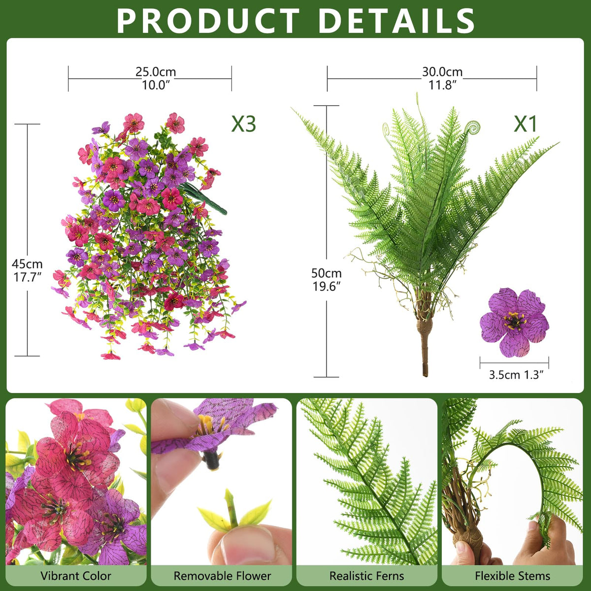 ZFProcess artificial Boston fern adds natural green texture to outdoor spaces