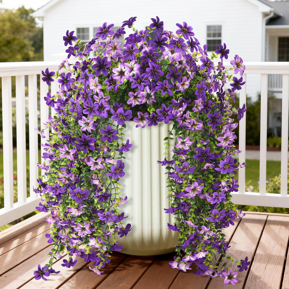 ZFProcess artificial hanging daisy for outdoor décor adds vibrant color to your patio.