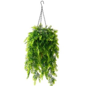ZFProcess artificial hanging basket with seaweed ferns for durable outdoor decor