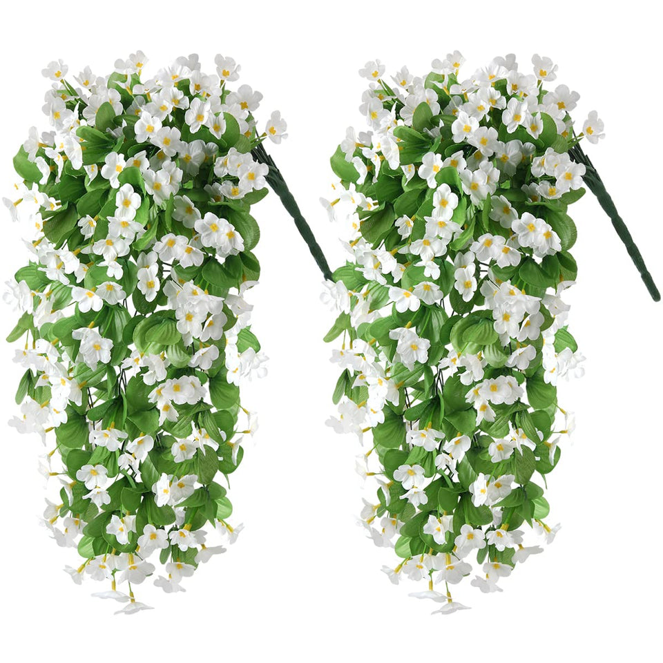 ZFProcess artificial hanging vines assembly shows vibrant violet decor for outdoor spaces