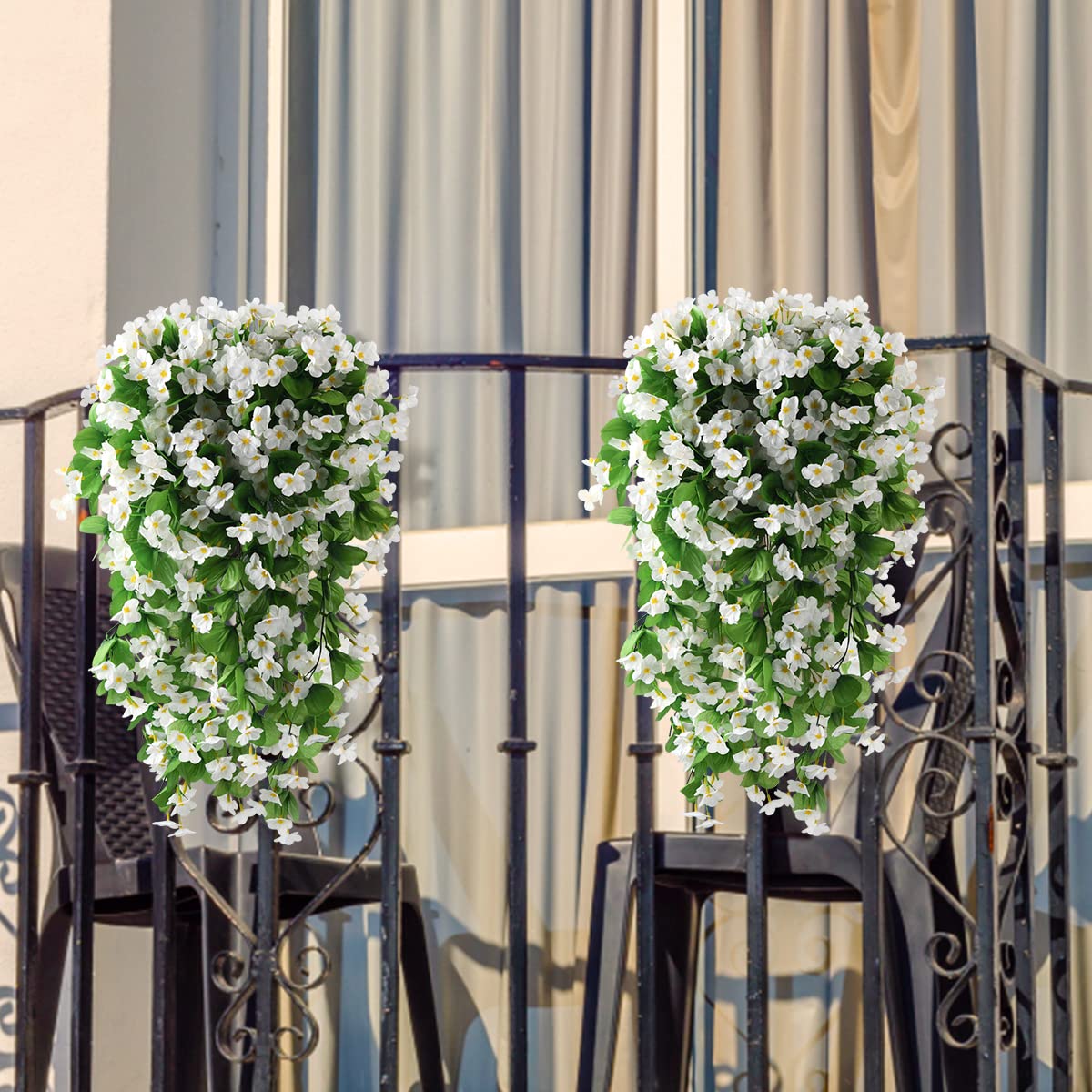 ZFProcess artificial hanging vines outdoor porch setup demonstrates easy decorating for exteriors