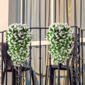ZFProcess artificial hanging vines outdoor porch setup demonstrates easy decorating for exteriors