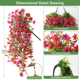 ZFProcess fuchsia hanging daisies add fresh charm to outdoor spaces.