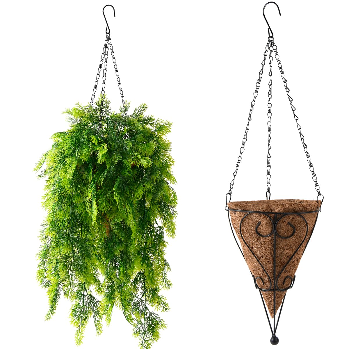 ZFProcess curly seaweed hanging plants showing realistic texture for porch styling