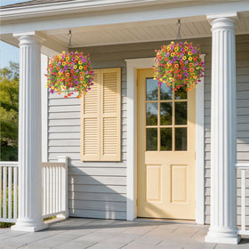 ZFProcess hanging daisies brighten hallways and windows.