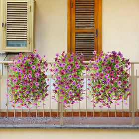 ZFProcess hanging daisies decorate indoor walls or outdoor balconies with easy setup.