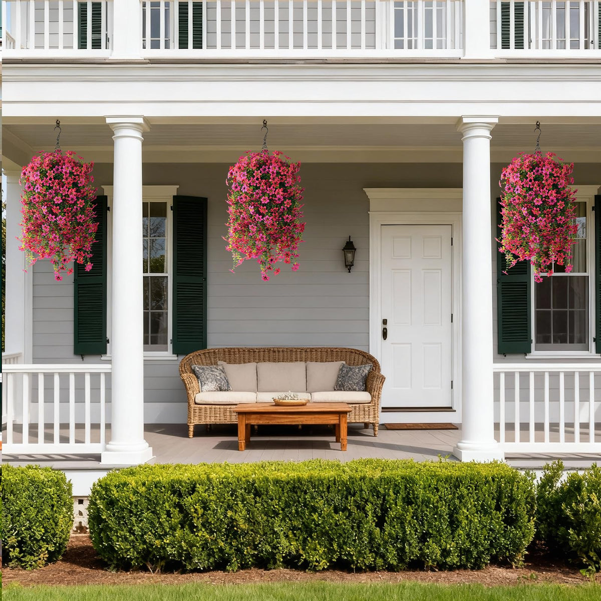 ZFProcess indoor-outdoor flowers brighten stairwells and entryways.
