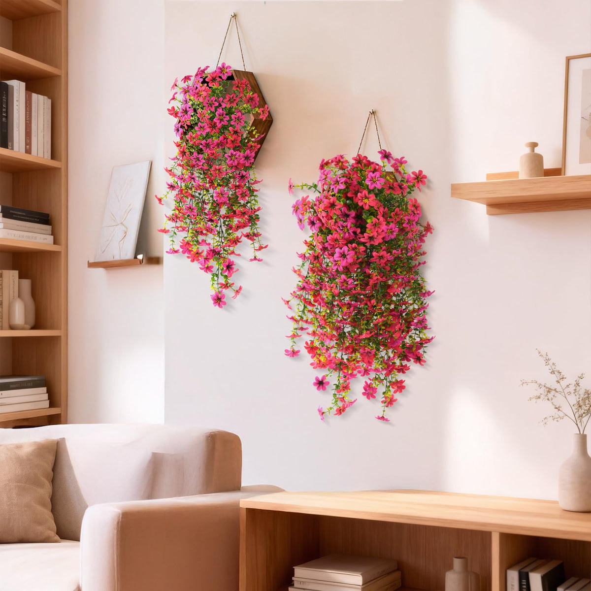 ZFProcess outdoor hanging flowers great for balconies and patios.
