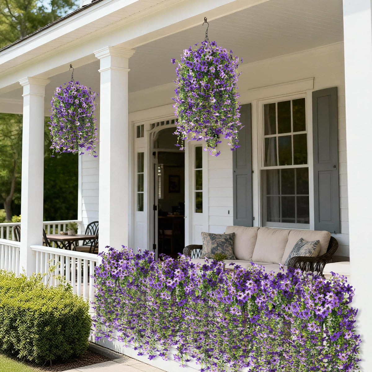 ZFProcess outdoor faux flowers weatherproof for sun and rain use in garden