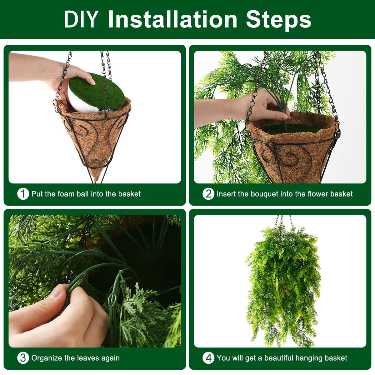 ZFProcess plastic greenery requires no water or sun, ideal for busy homes