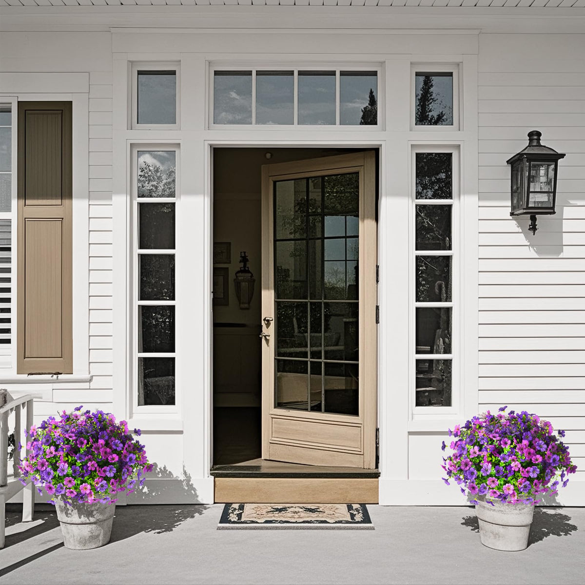 ZFProcess silk-plastic flowers are durable for long-lasting outdoor decor