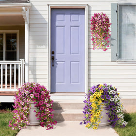 ZFProcess UV resistant silk pansies stay vibrant without watering