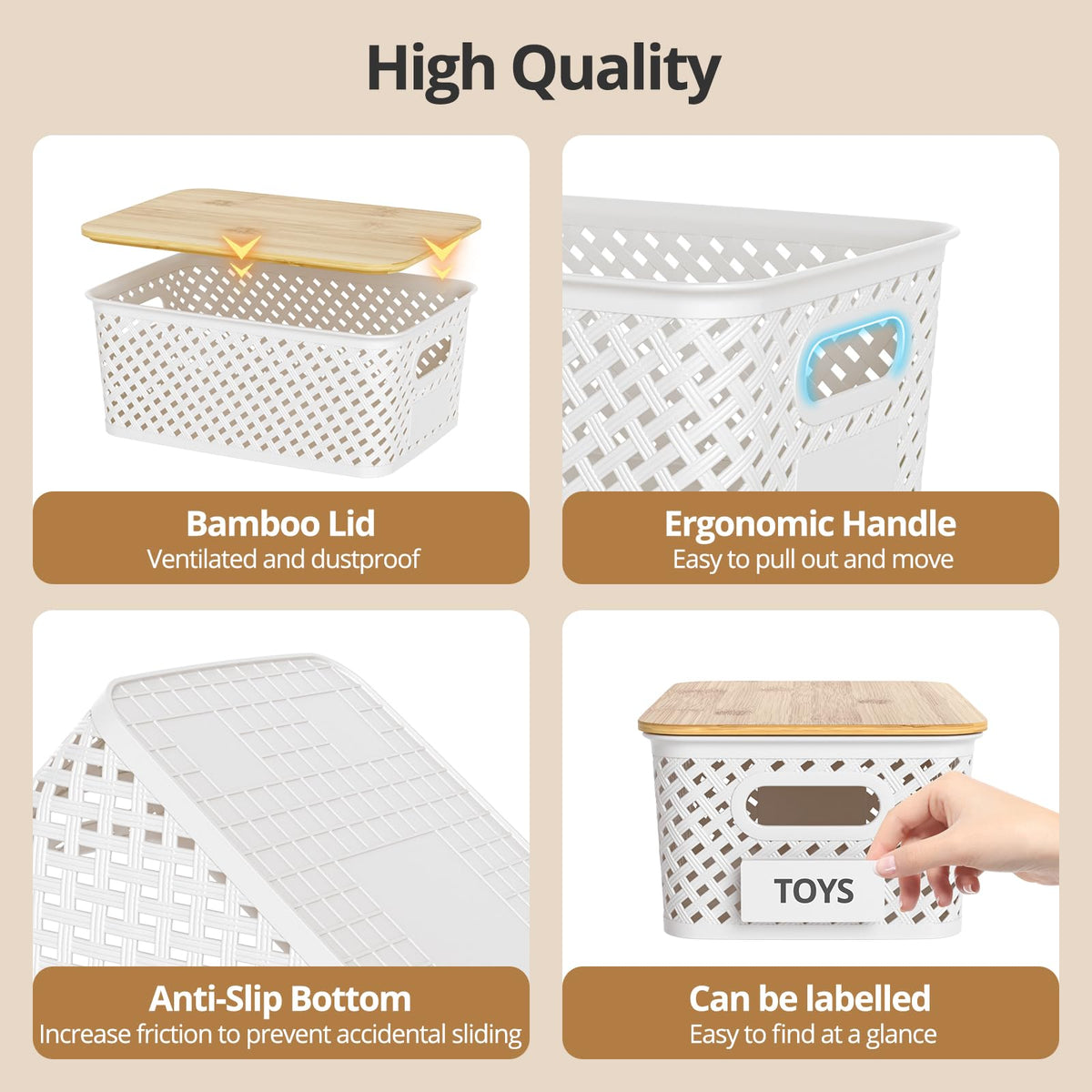 ZFTMRR small basket with ergonomic handles for easy portability