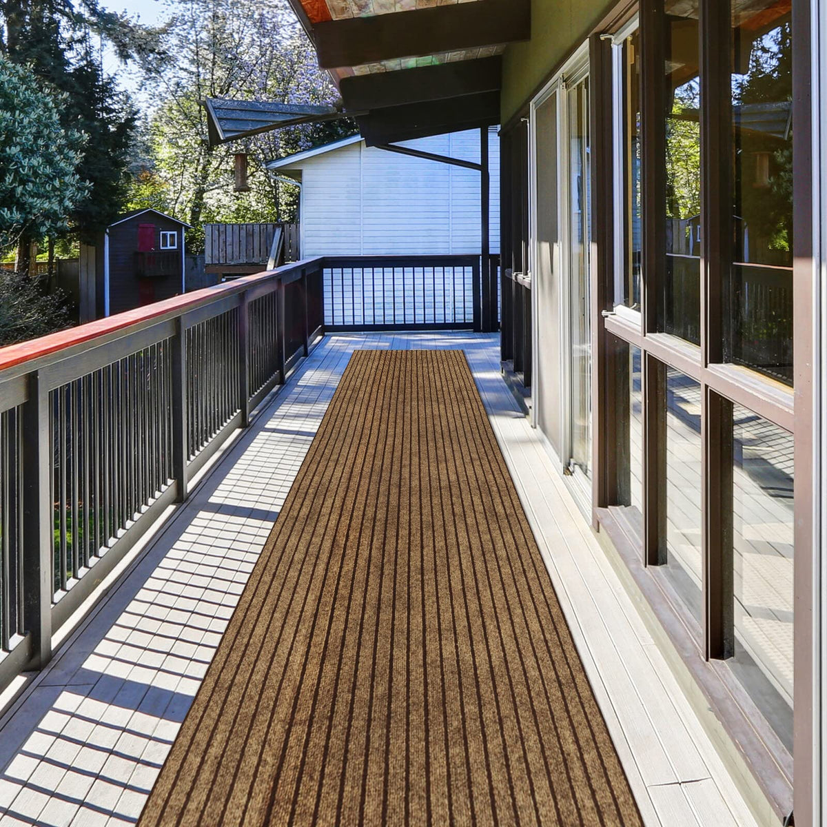 ZGR HOME&GARDEN runner rug 2x6ft with non-slip backing for indoor and outdoor use.