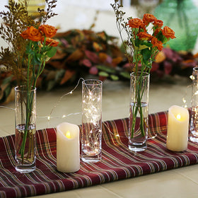ZHAOHAI transparent bud vase fits 1-2 bouquets for seasonal decor.