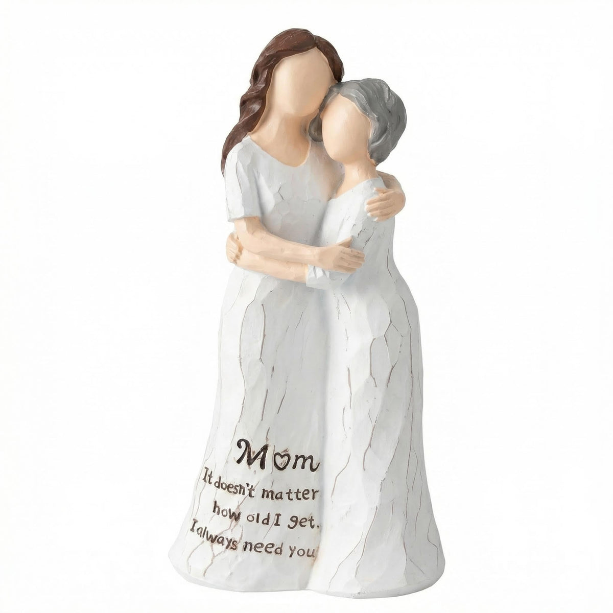 Zhe Jiu mother-daughter hug statue displayed on mantel for sentimental decor