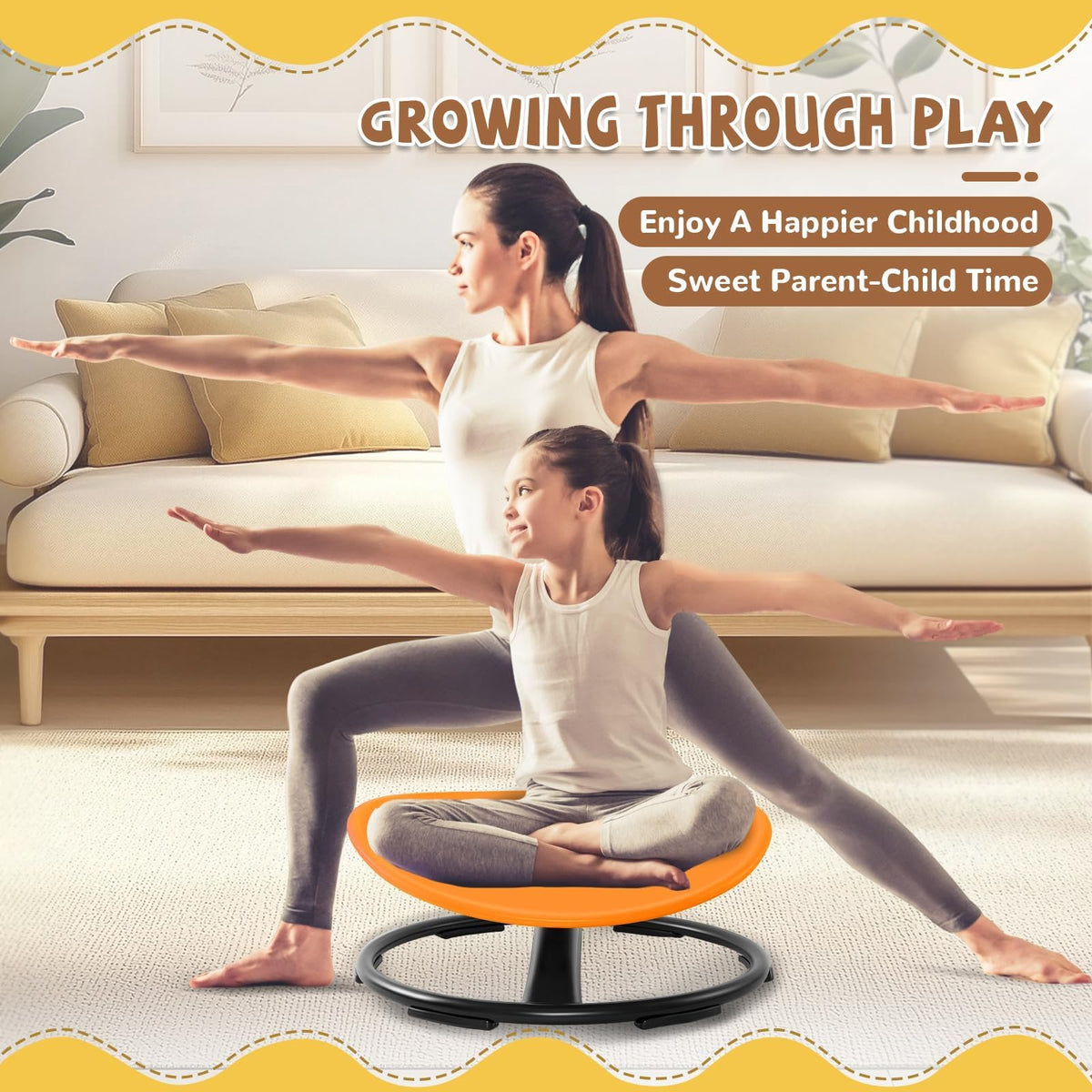 Zhenx spin-to-focus chair for ADHD autism provides gentle vestibular input