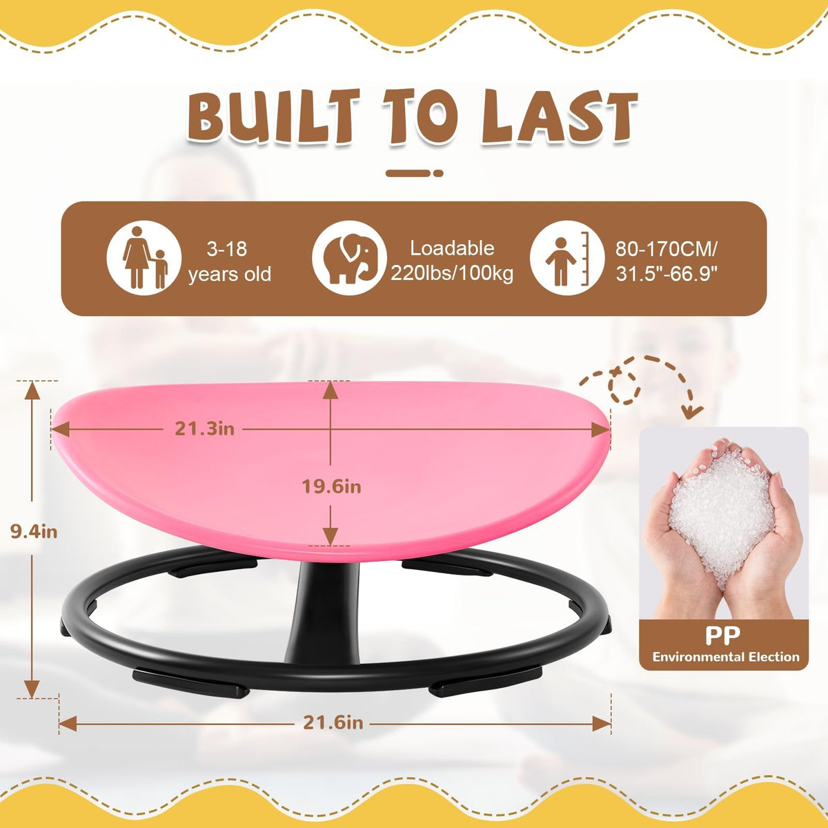 Zhenx Spinning Chair child spins to build balance and tactile feedback.