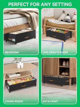 ZHITTHOME dorm-friendly rolling storage fits under beds and couches