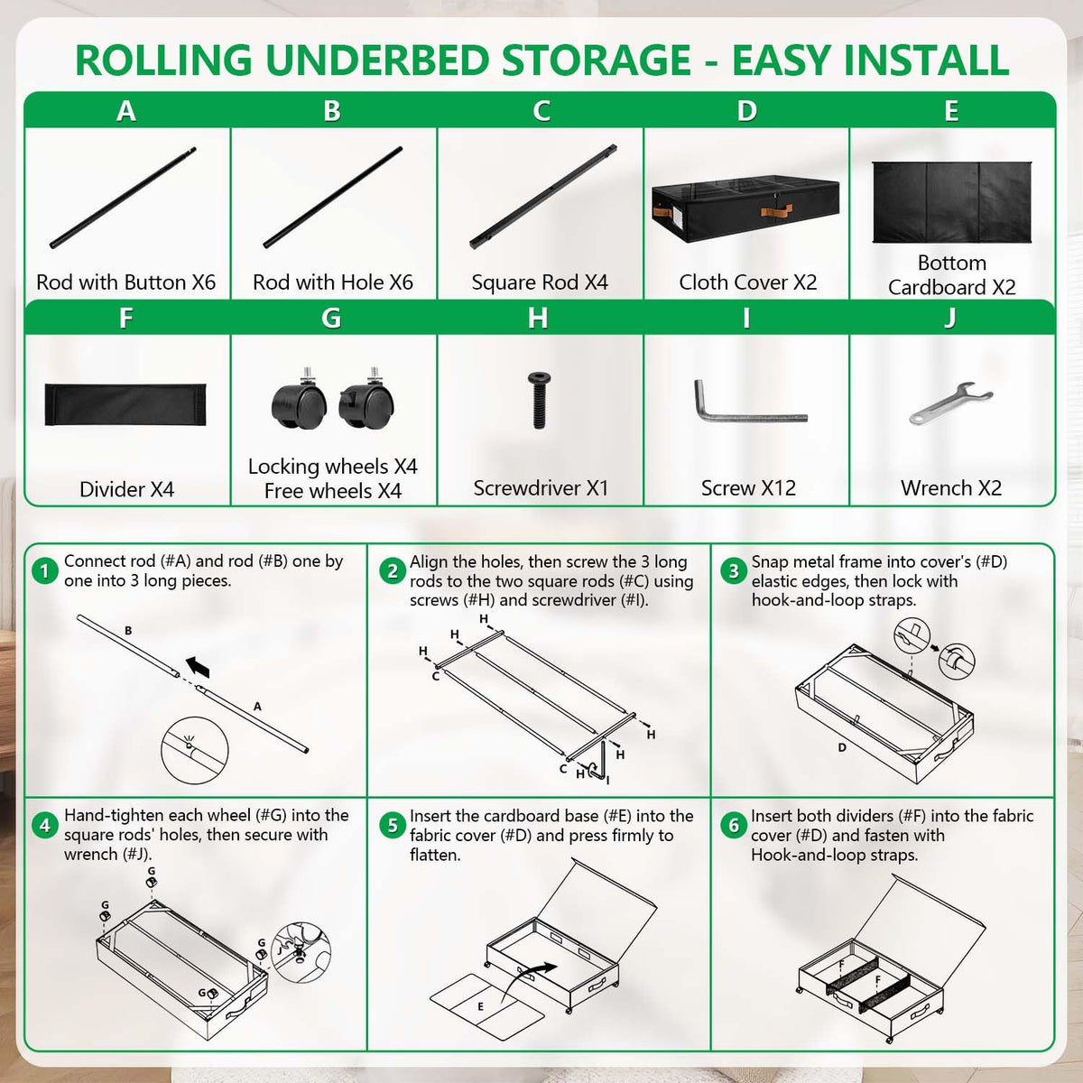 ZHITTHOME versatile rolling bin ideal for shoes, clothes, and linens