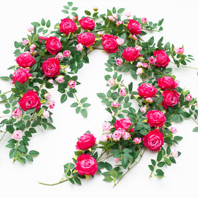 Zhixinyue bendable rose garland close-up of lush blooms for elegant decor