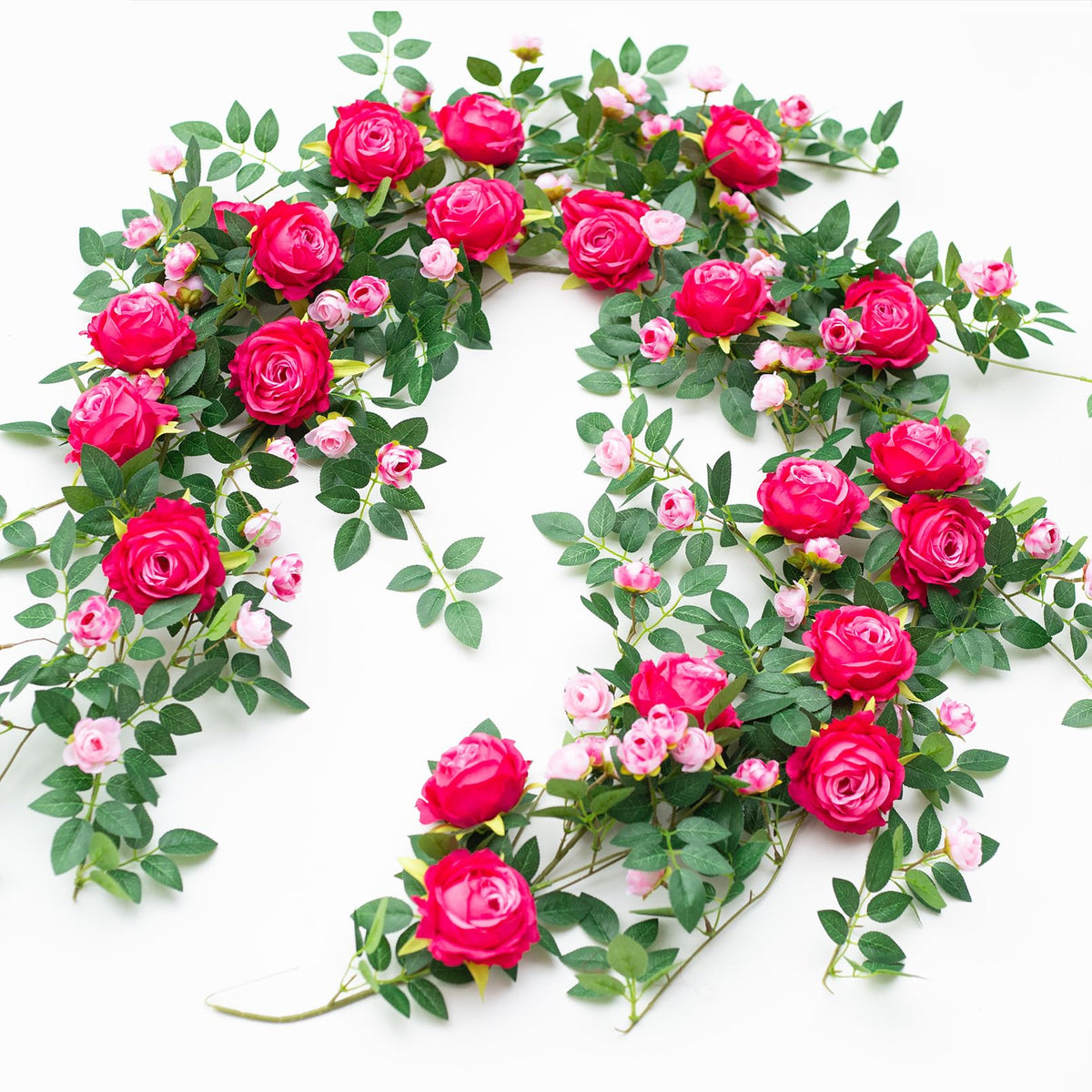 Zhixinyue bendable rose garland close-up of lush blooms for elegant decor