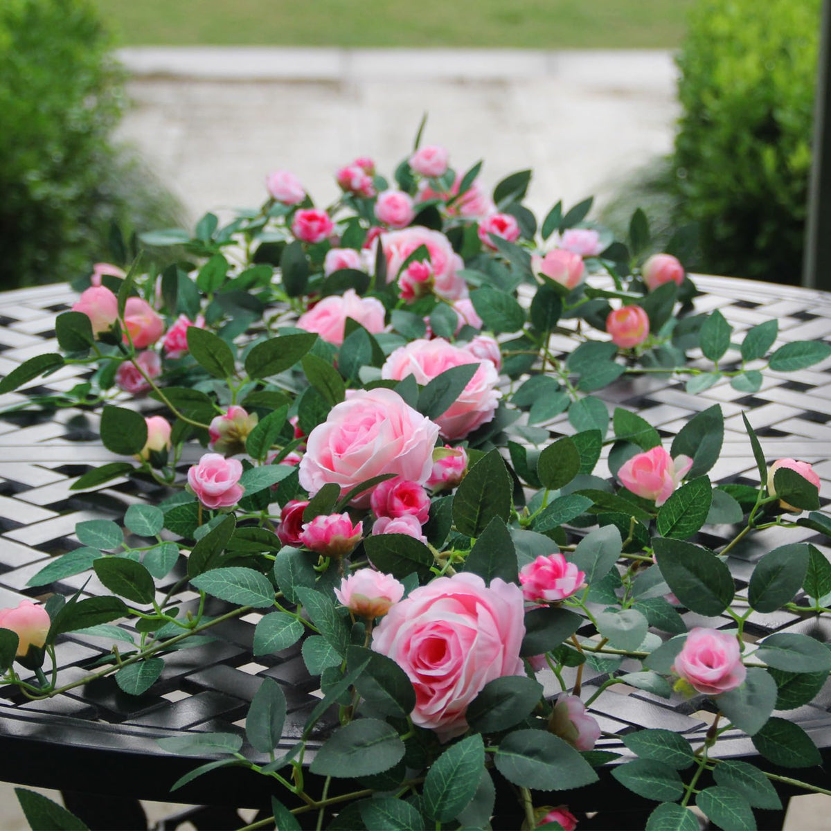 Zhixinyue 2-pack rose garlands with zip ties included.