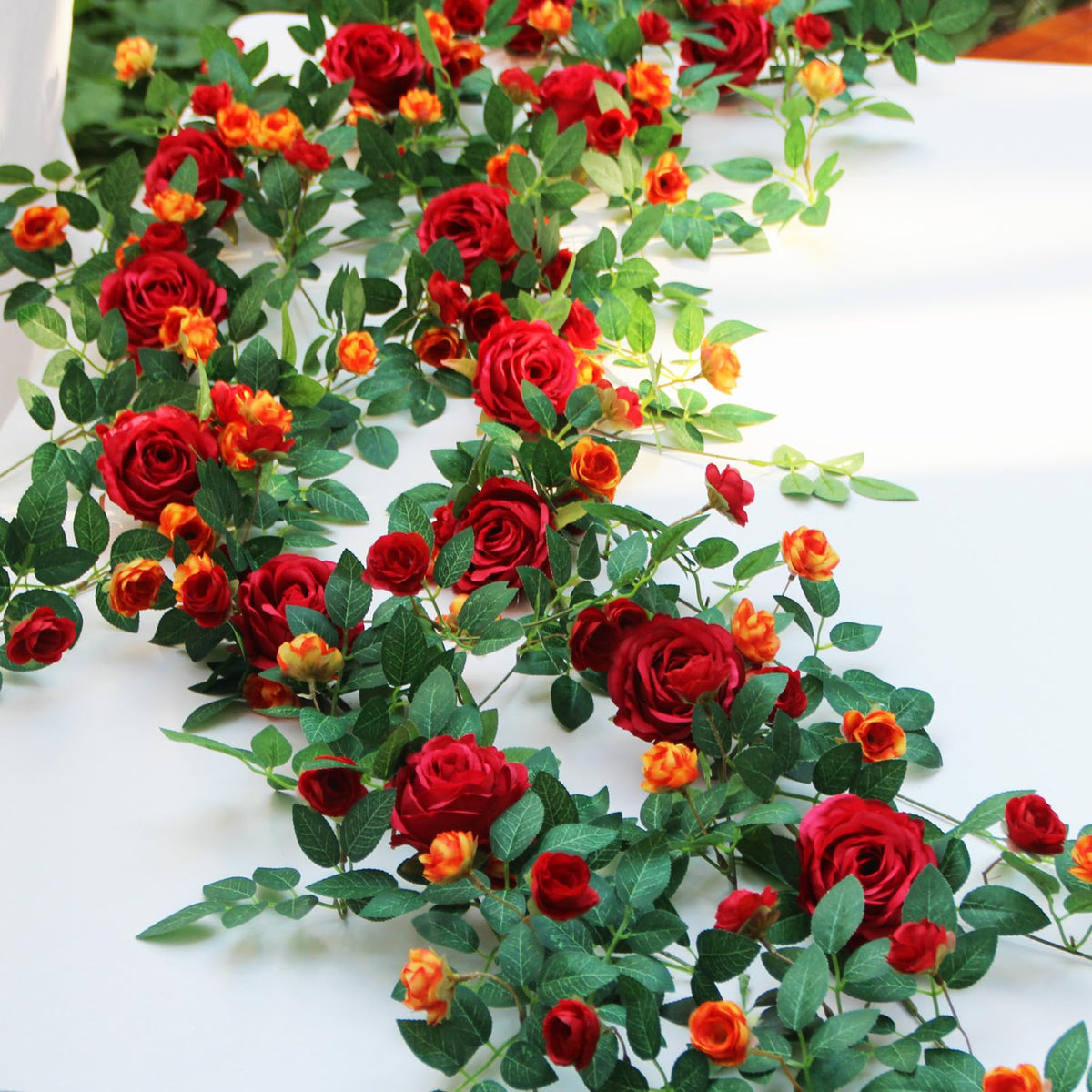 Zhixinyue rose garland 12ft bendable for versatile home decor ideas.