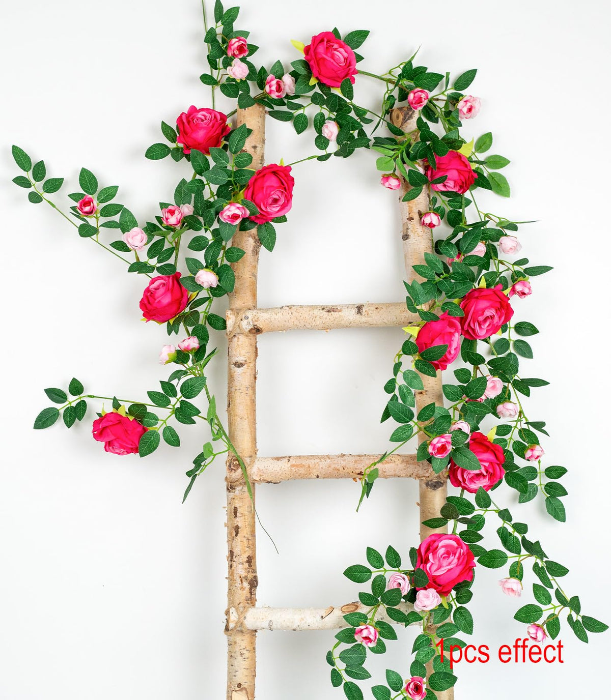 Zhixinyue rose garland on a wedding arch backdrop