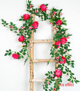 Zhixinyue rose garland on a wedding arch backdrop