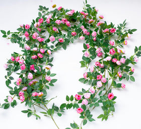 Zhixinyue pink rose vine 6ft garland adds elegant wall decor.