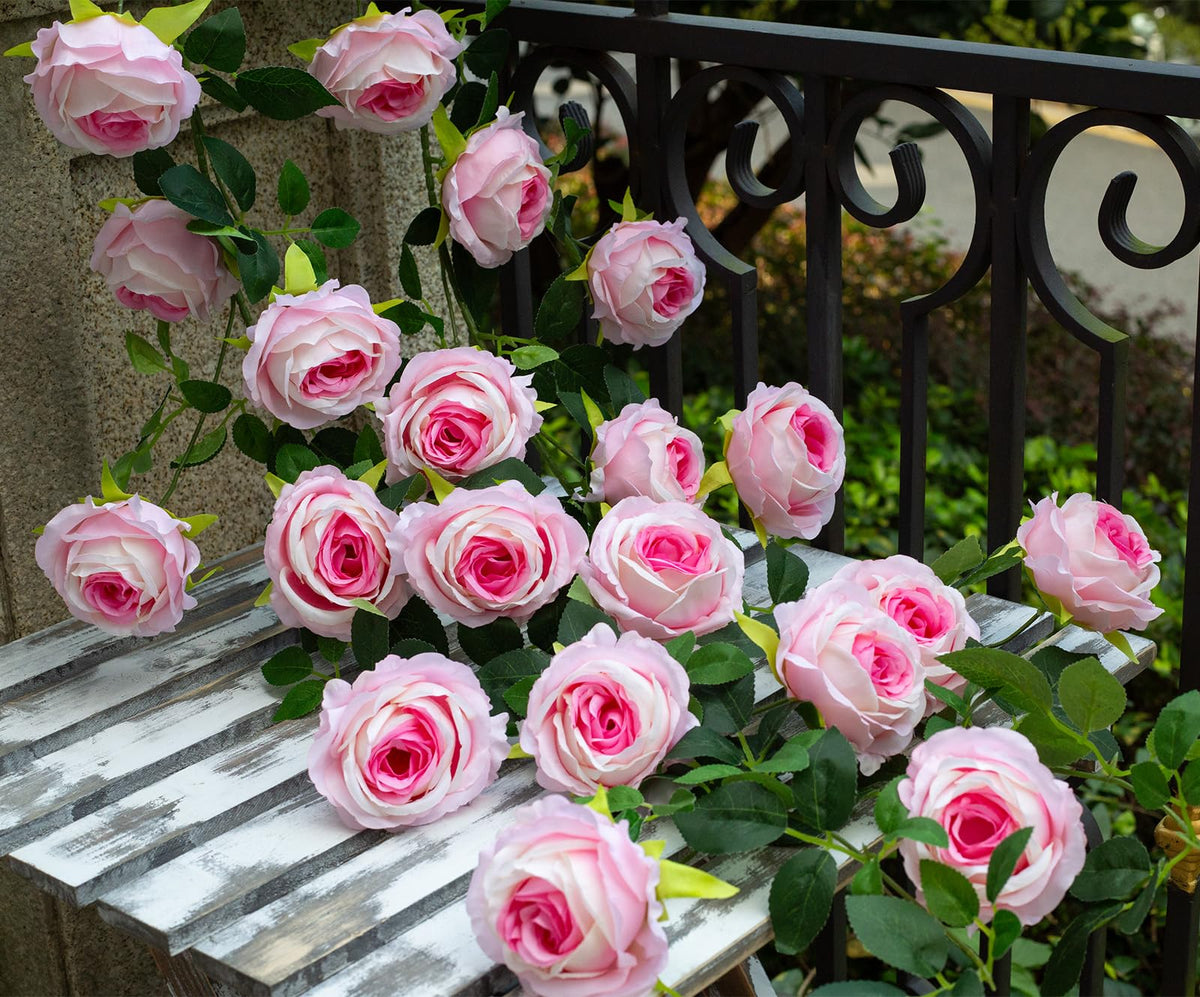 Zhixinyue stair railing adornment enhances indoor spaces with soft pink blooms.